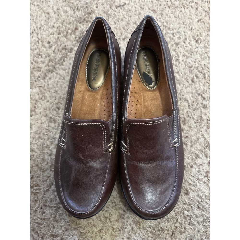 Hush Puppies Loafer Shoes Women's 7 Leather Brown Casual Preppy School Girl